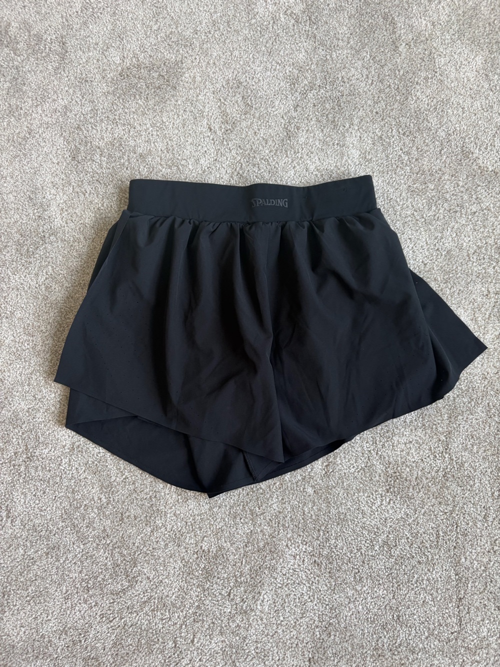 Spalding Women's Black Athletic Layered Shorts